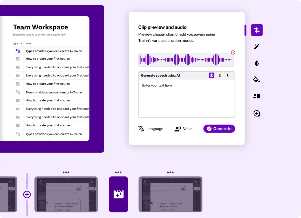 Built-in Content Authoring and Management | Customer Education LMS | Trainn